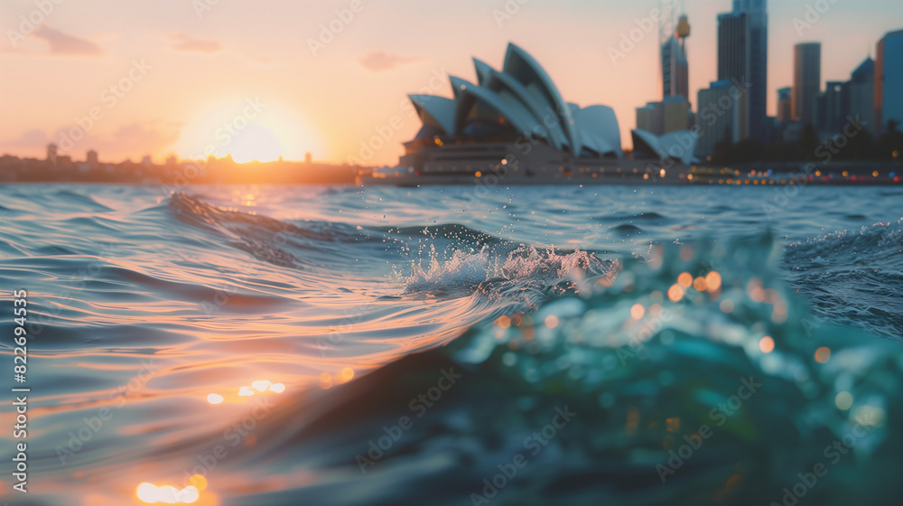 Fototapeta premium Sydney landscape with water close-up