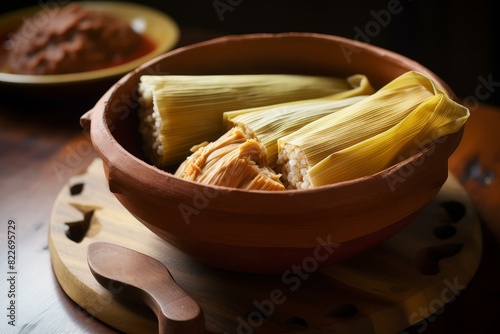 Nourishing Sweet tamales bowl. Traditional diet corn food nutrition. Generate Ai