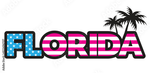 Florida USA america state flag vector text emblem