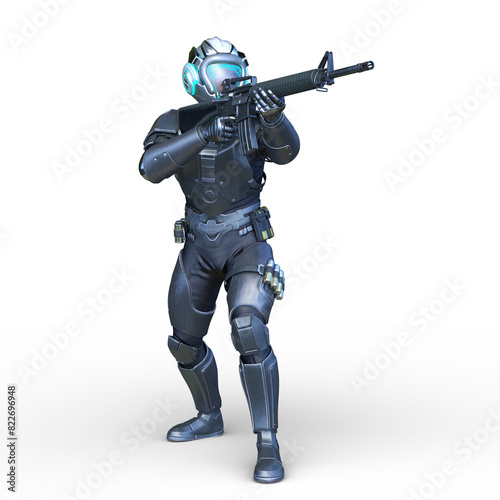 サイバー戦士　3DCGレンダリング