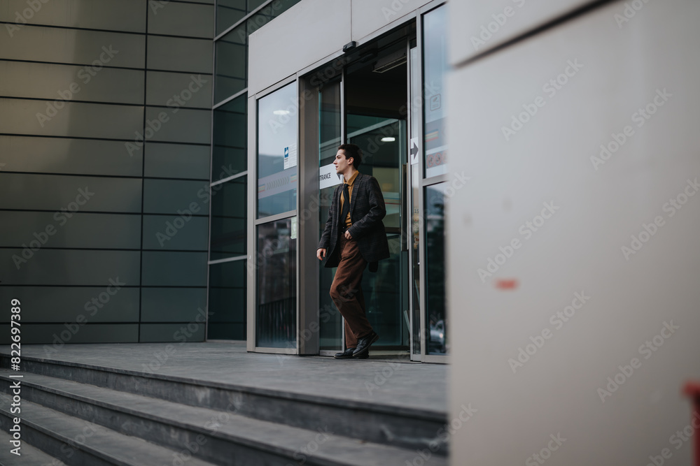 custom made wallpaper toronto digitalA businessperson steps out of an office, set for a crucial strategic discussion or project meeting.