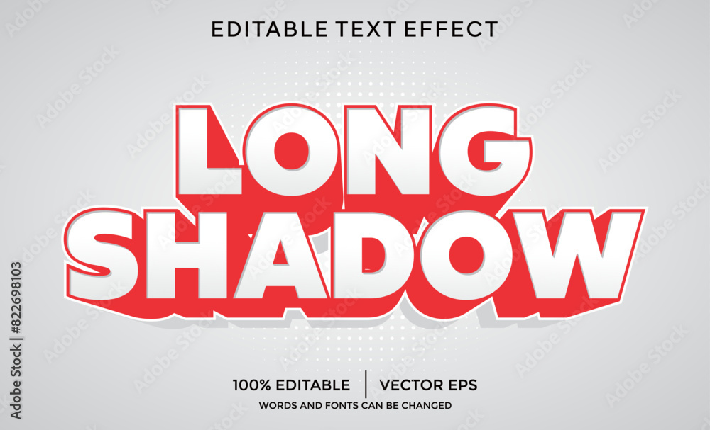 long shadow 3D text effect template