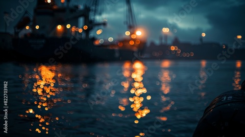 The dark waters of the harbor are constantly churned up by the movement of ships leaving behind trails of coal dust.