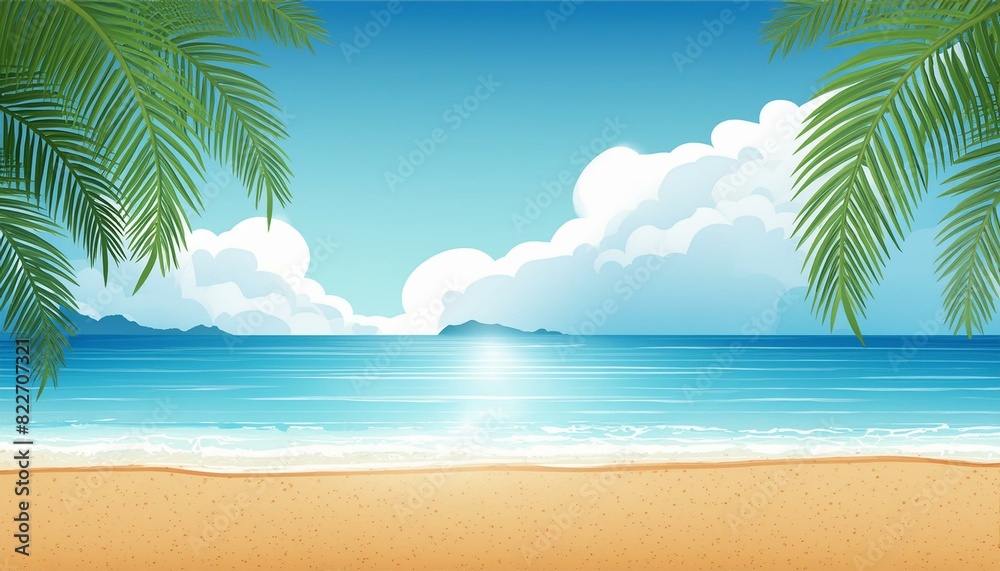 best travel landscape paradise beach tropical island background beautiful palm trees closeup sea waves sunshine blue sky clouds luxury travel summer vacation website design zen inspire wallpaper