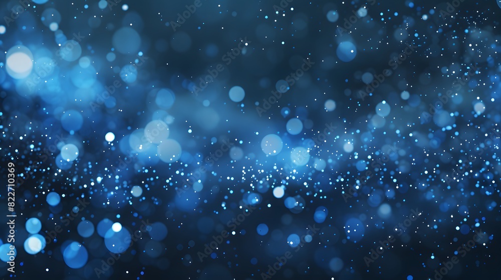 Abstract Blue Background with Glowing Particles and Bokeh
