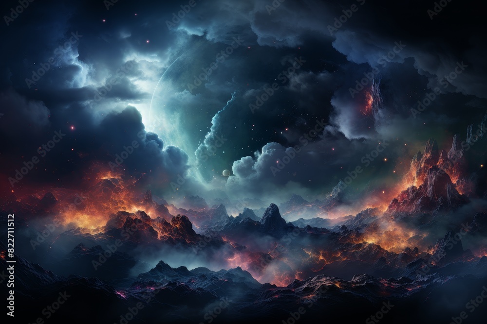 Cloudy Galaxy Sky Background Copy Space Cloudy Galaxy Sky Background Copy Space