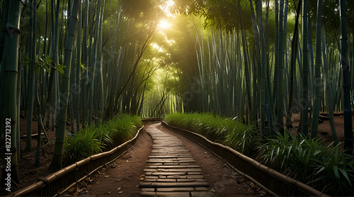 footpath in the forest. Genrative.ai 