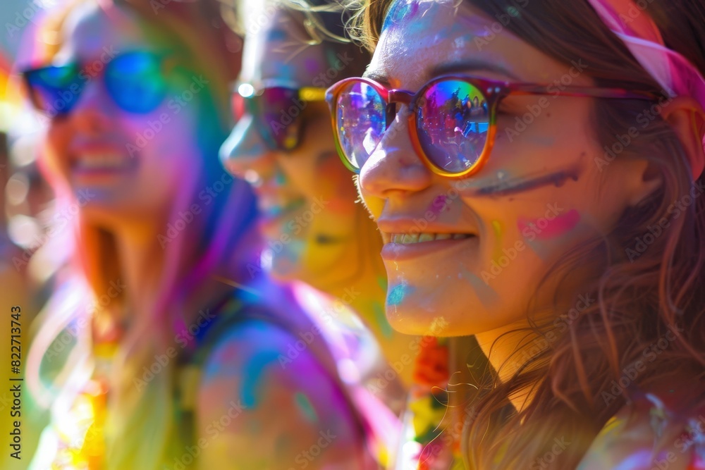 Expressionism of A vibrant photo of a group of friends at a Pride festival, embodying joy and inclusivity.,very realistic Expressionism of A vibrant photo of a group of friends at a Pride festival, embodying joy and inclusivity.,very realistic