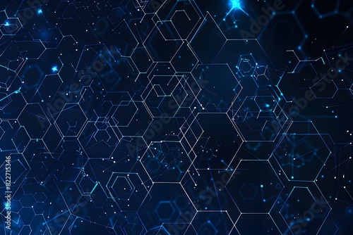 Blue abstract hexagon pattern background for technology and science