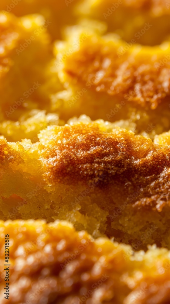 Macro food shot on the texture of corn bread. Copy space area for text. Background, banner, template, events card.