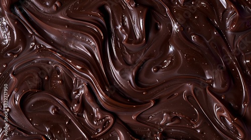Chocolate texture Liquid chocolate closeupTextured dark chocolate : Generative AI