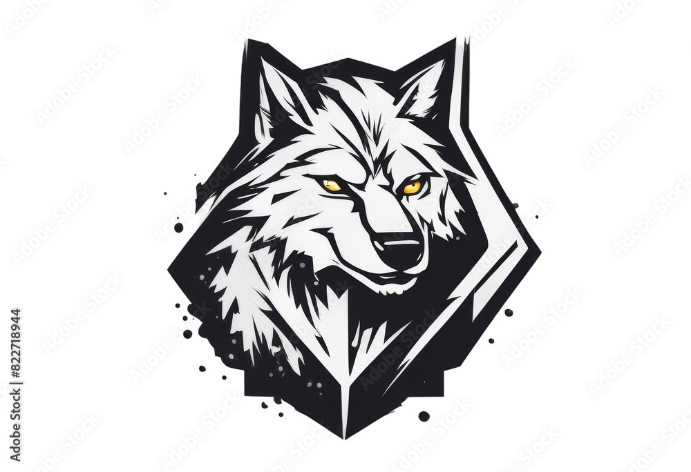 Obraz premium sport vector mascot emblem business wolf silhouette design bolt shirt template