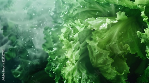 Fresh Green Iceberg lettuce : Generative AI photo