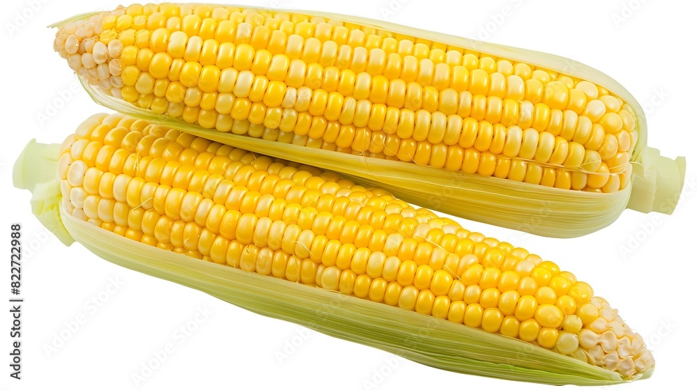 Fresh yellow corn isolated on white background Clipping path : Generative AI Fresh yellow corn isolated on white background Clipping path : Generative AI