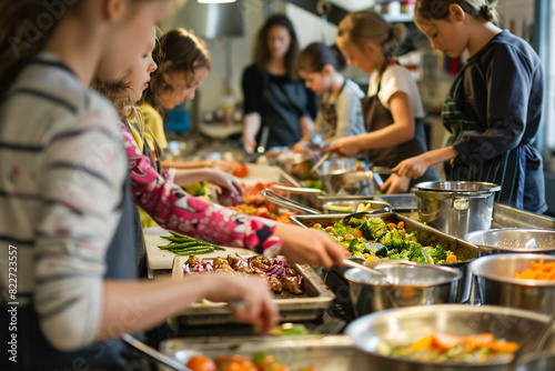 Family-friendly cooking class with kids and parents