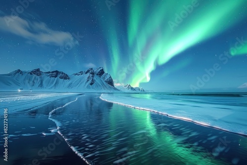 Aurora borealis - a breathtaking natural phenomenon  illuminating the night sky with vibrant colors and ethereal light  captivating viewers and inspiring awe with its celestial beauty