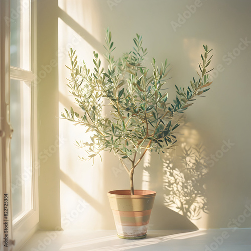 olive tree houseplant, in minimal 