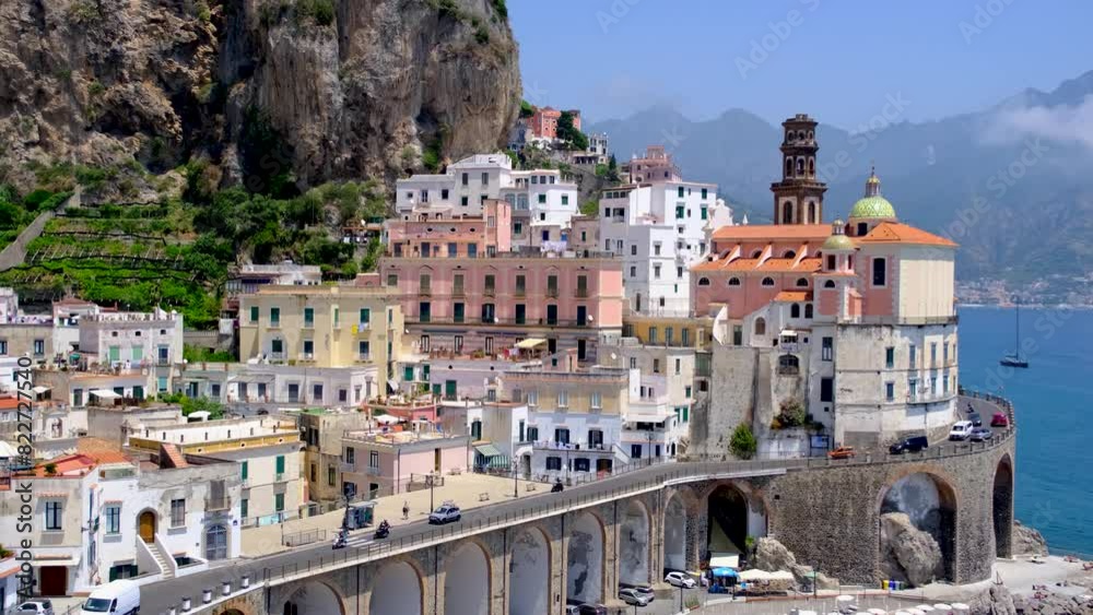 View of the town of Atrani, in the Amalfi Coast of Italy. View of the town of Atrani, in the Amalfi Coast of Italy.