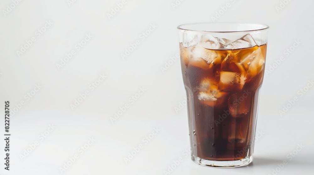 Cold Brew Iced Coffee In A Clear Cup On A White Background : Generative AI Cold Brew Iced Coffee In A Clear Cup On A White Background : Generative AI