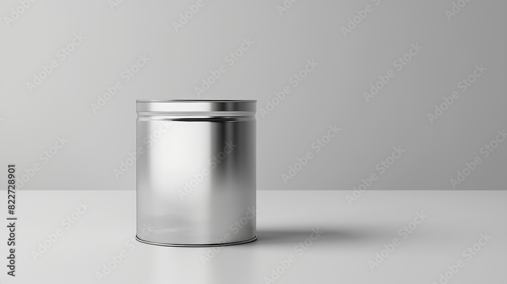 One closed tin can isolated on white : Generative AI