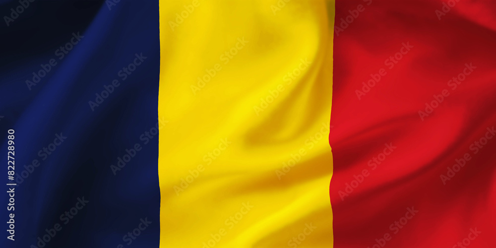 Chad waving flag background. 3D illustration of Chad flag Chad waving flag background. 3D illustration of Chad flag