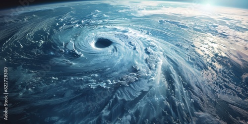 cyclone view from Earth orbit Generative AI © Valentine