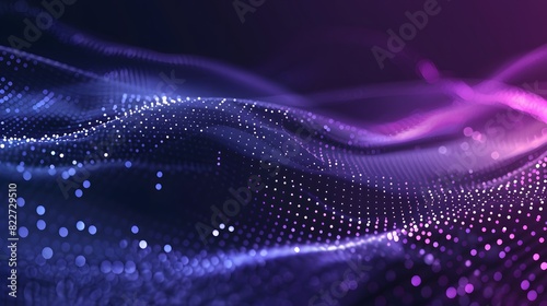 Abstract Background with Wavy Lines on Blue Purple Gradient