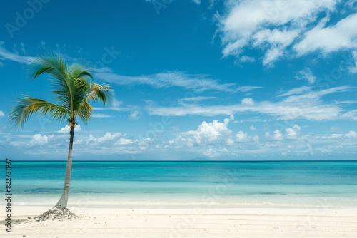 Tranquil beach scene with turquoise waters white sand