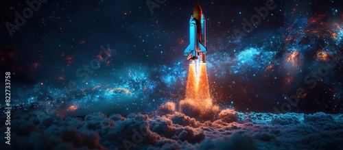 Abstract space shuttle launches into space photo