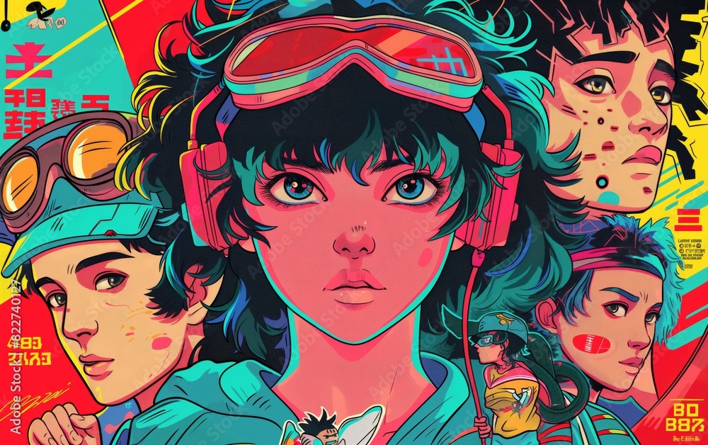 Fototapeta premium 80s Japanese Anime style 