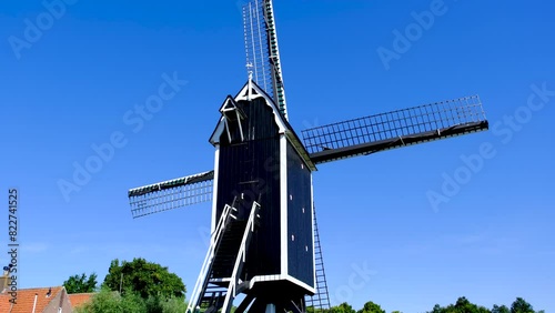 Korenmolen 't Vliegend Hert, Flour mill 't Vliegend Hert in the fortified city of Brielle, South Holland, Netherlands. photo