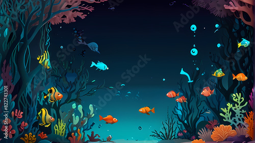 Abstract background with the theme of underwater world life