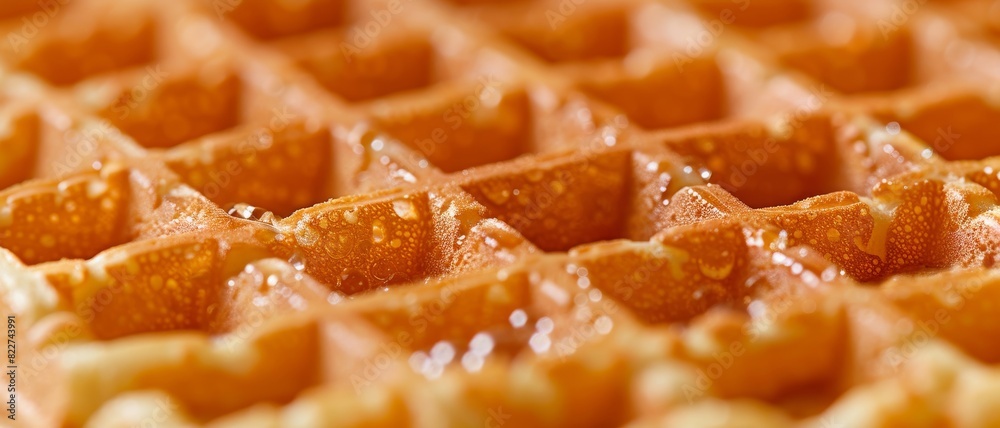 Macro food shot on the texture of waffles. Copy space area for text. Background, banner, template, events card. Macro food shot on the texture of waffles. Copy space area for text. Background, banner, template, events card.