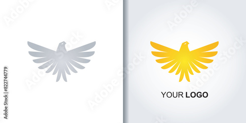 geometric eagle bird logo template