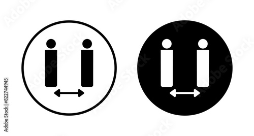 Social distancing icon vector isolated on white background. Keep distance sign. Coronavirus. Social Distancing and Self Quarantine.