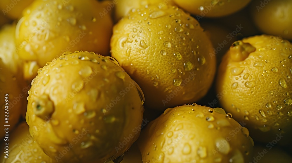 Overhead Shot of Lemons with visible Water Drops Close up : Generative AI Overhead Shot of Lemons with visible Water Drops Close up : Generative AI
