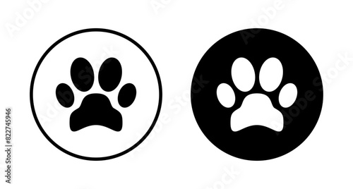 Paw icon vector isolated on white background. Paw Print icon