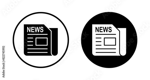 Newspaper icon vector isolated on white background. news paper icon vector