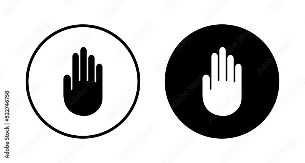 Hand icon vector isolated on white background. Hand gesture. hand stop Hand icon vector isolated on white background. Hand gesture. hand stop
