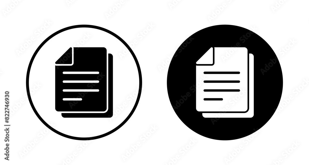Document icon vector isolated on white background. Paper icon. File Icon Document icon vector isolated on white background. Paper icon. File Icon