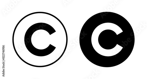 Copyright icon vector isolated on white background. copyright symbols