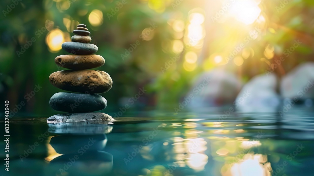 stones stacked in a beautiful river stones stacked in a beautiful river