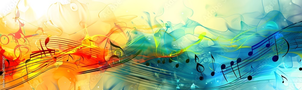Obraz premium colorful music background with note