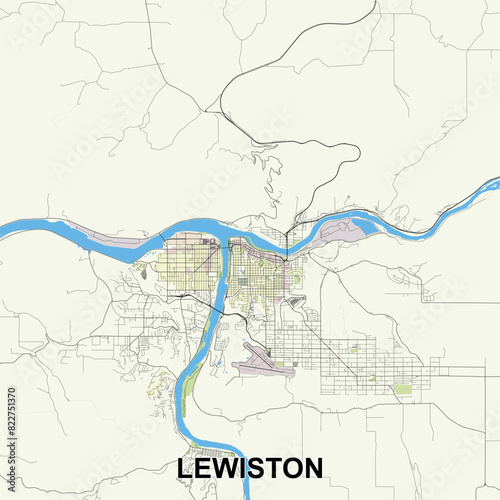 Lewiston, Idaho, United States map poster art