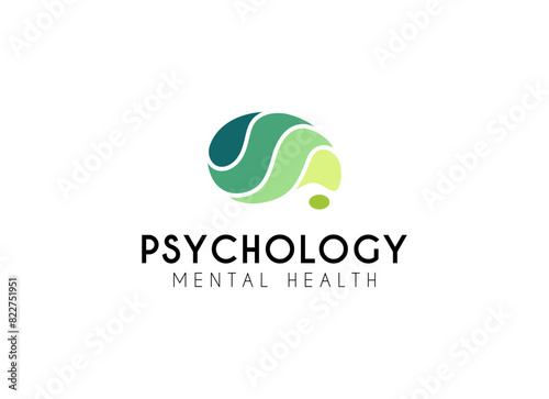 Brain logo design for symbol freedom and psychology. Psychology logo vector design