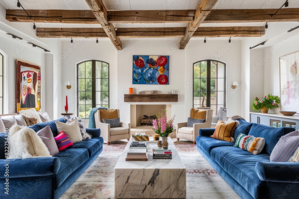 Modern comfortable living room, Modern comfortable living room,