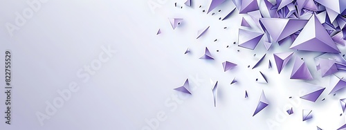 abstract banner template elegant design with purple geometric shapes on a white background  leaving left space for text
