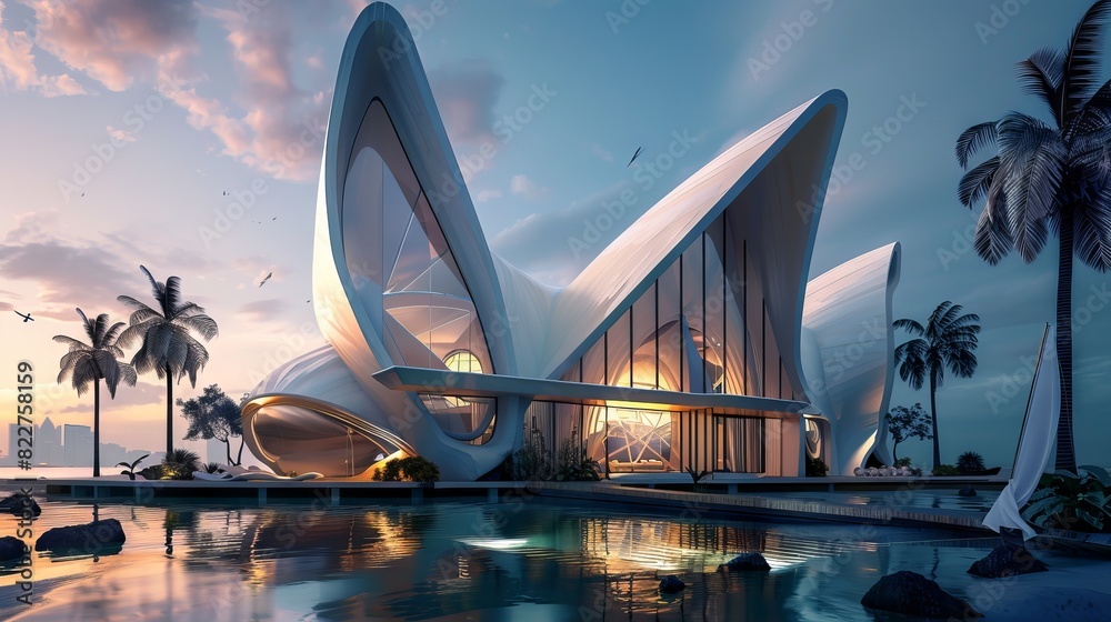 Naklejka premium World Architecture Day Concept. Modern architecture background for business