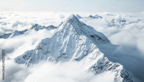 Photo of Mountain peak above the clouds. © Ghiska