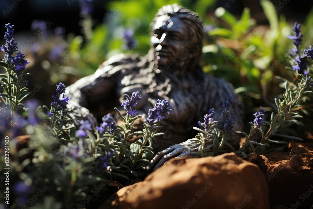 Featured rosemary in herb garden., generative IA Featured rosemary in herb garden., generative IA